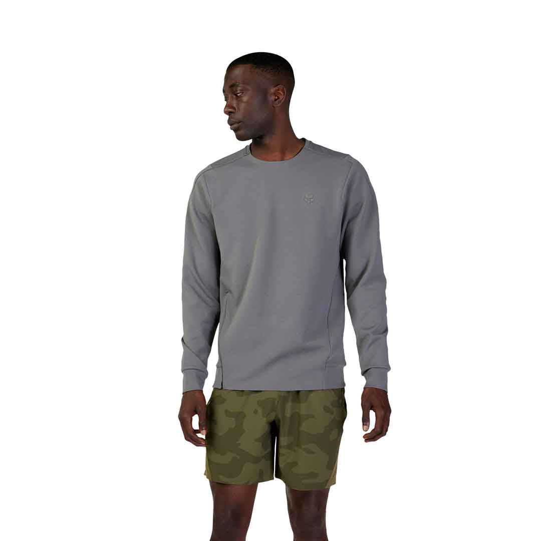 Fox Mens Rise Crew Sweatshirt (2023) in Pewter Grey