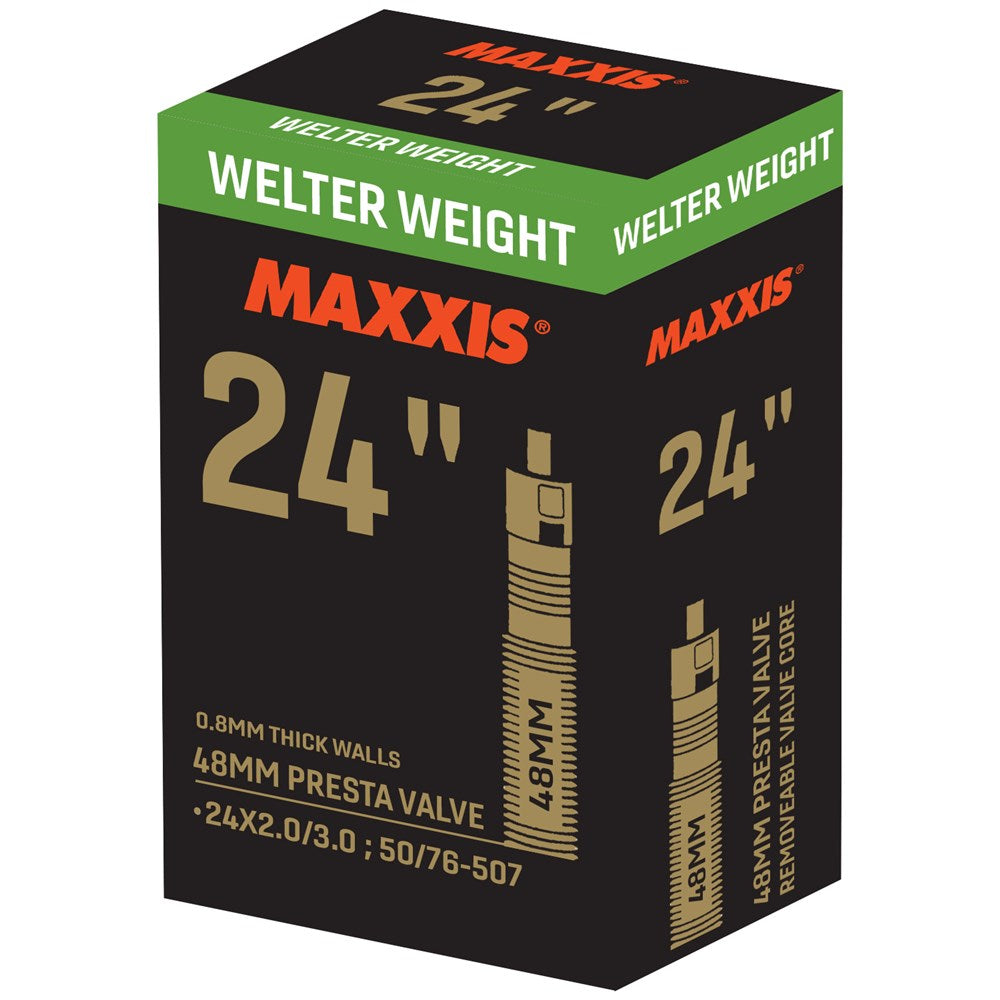 Tube 24 x 2.0-3.0 Maxxis Welterweight Presta 48mm Removable Core