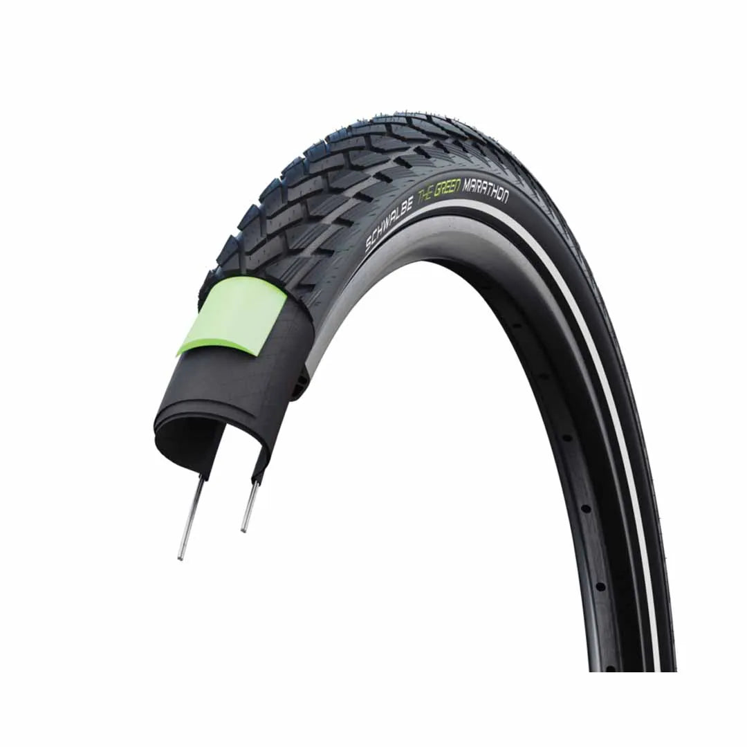 Tyre 20 x 1.75 Schwalbe Marathon GreenGuard Wirebead Black Reflective
