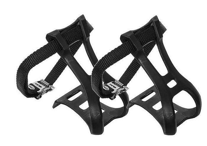 Clips D'orteils VP-796 – Pour Pédales Vélo Route – Grand Taille – Noirs – Neufs