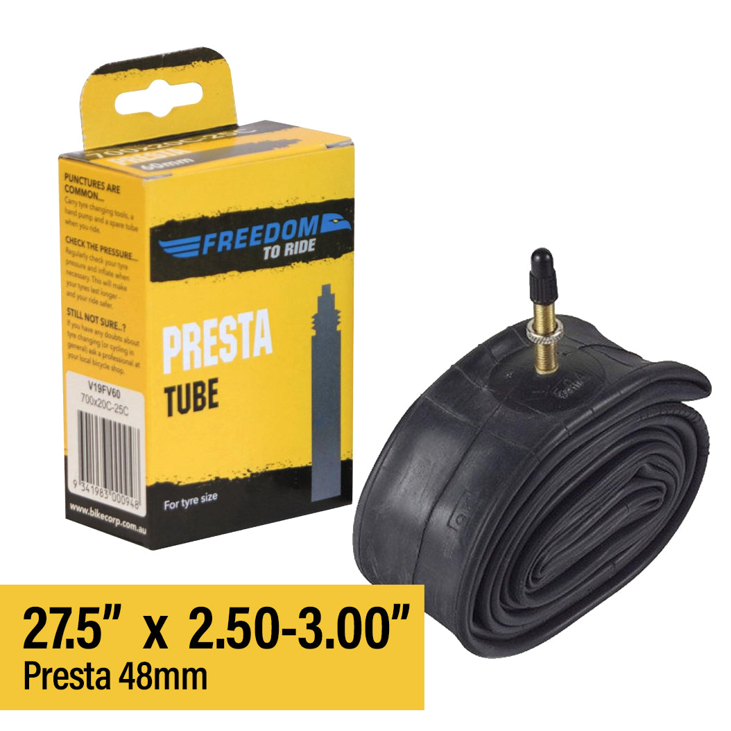 Freedom 27 5 X 2 50 3 00 Bicycle Tube Presta Valve Ivanhoe Cycles freedom-27-5-x-2-50-3-00-bicycle-tube-presta-valve-ivanhoe-cycles