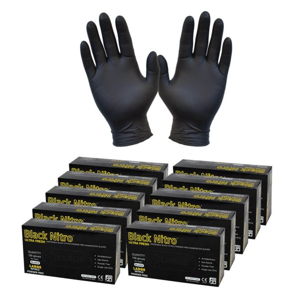 Workshop Gloves Large Nitrile (bk) 100 pk