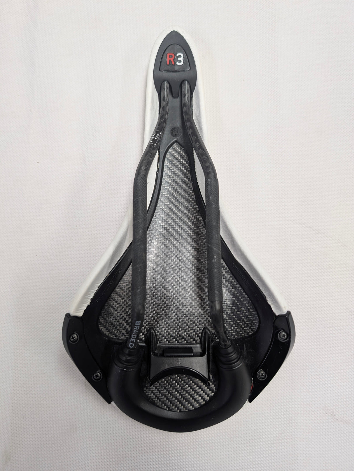 Fizik Aliante R3 Carbon Saddle - White/Black/Red (New, Take-off)