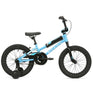 Haro Shredder 16-inch kids bike in sky blue with black and white highlights.