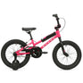 Haro Shredder 16-inch kids bike in bright pink with black and white highlights.