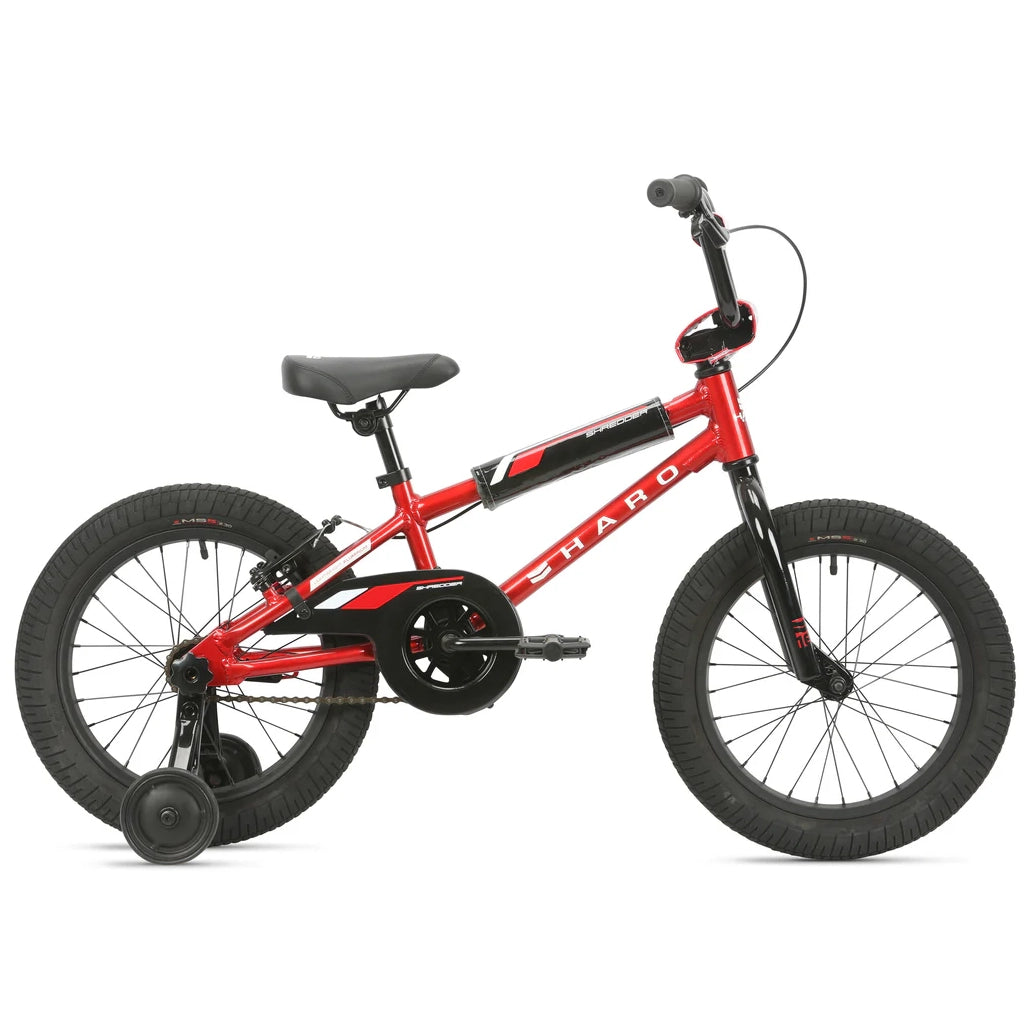 Haro Shredder 16-inch kids bike in red with training wheels