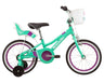 Malvern Star Cruisestar (2025) 16-inch kids bike in green with white and purple highlights