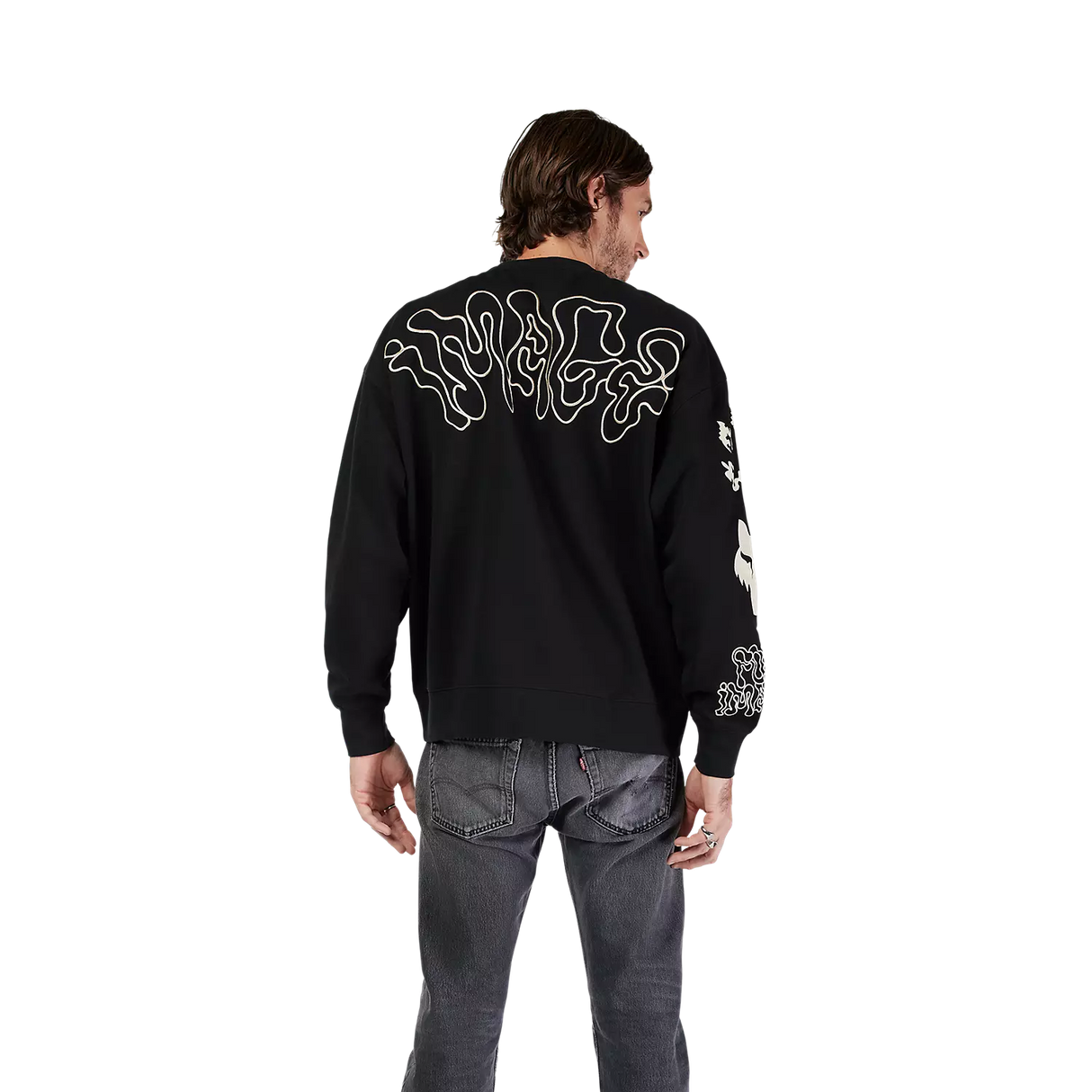 Fox Mens Hello Future Oversized Fleece Crew Jumper