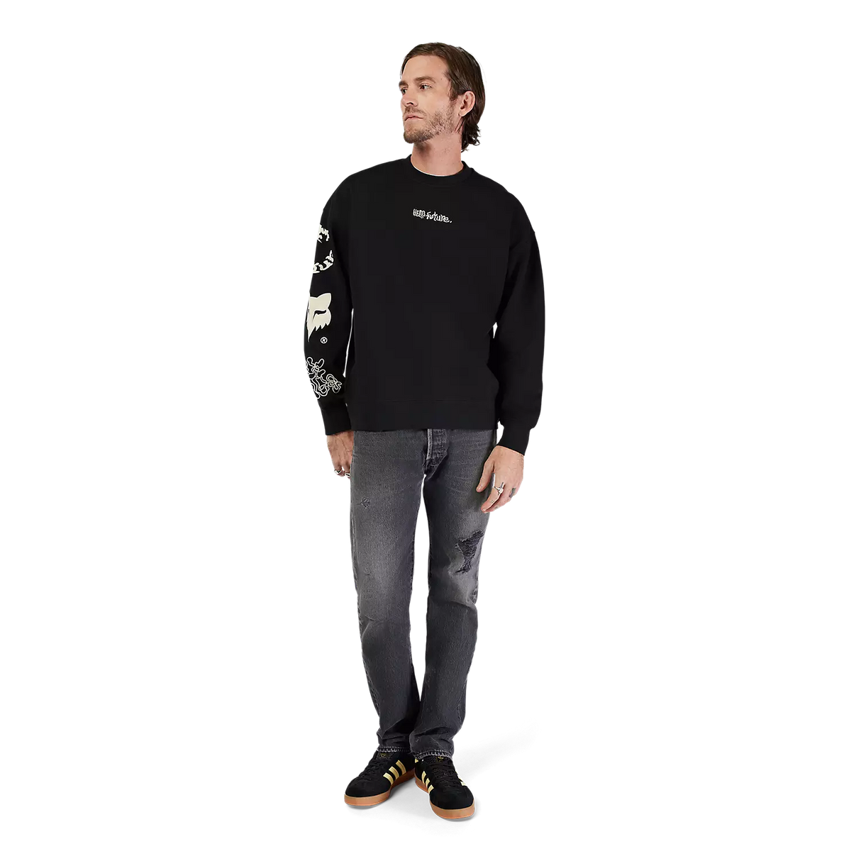 Fox Mens Hello Future Oversized Fleece Crew Jumper