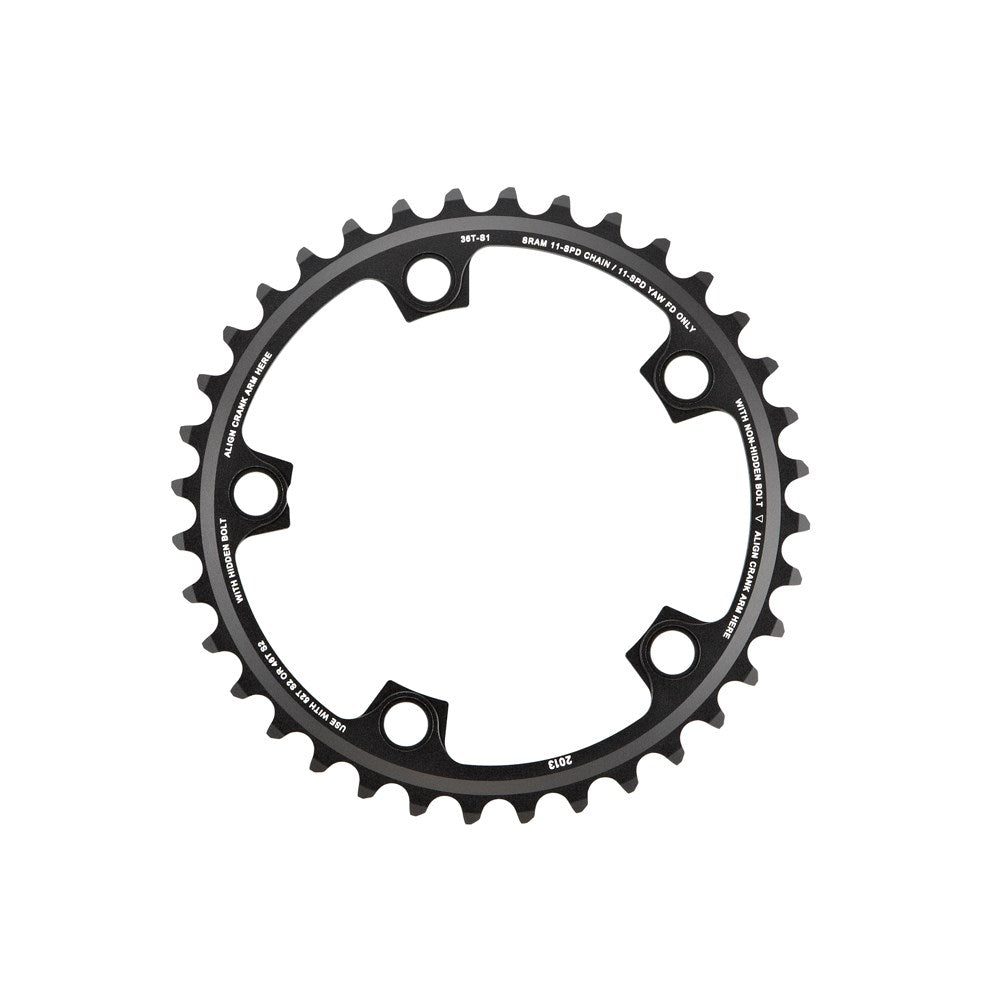 Chainring 36T SRAM X-Glide YAW 110BCD 11 Speed Black