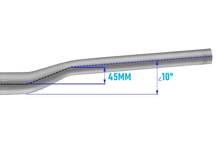 Handlebar MTB 31.8 680mm x 45mm Rise 10D Sweep Alloy Black