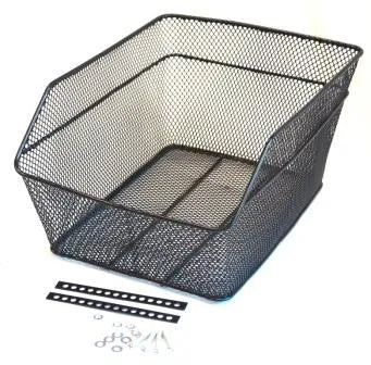 BPW Mesh Wire Fixed Rear Basket 38x29x18cm Black (8836)