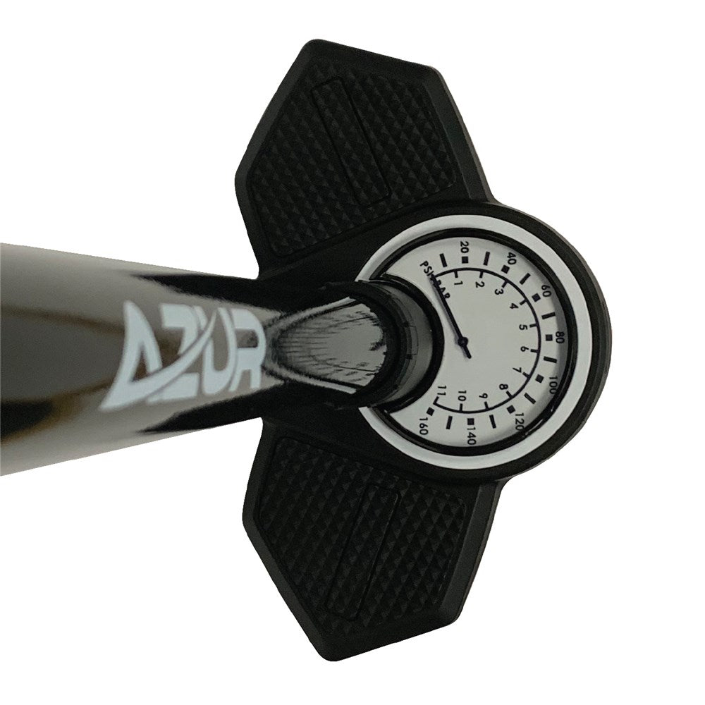 Azur Mistral Dual Head Floor Pump with Gauge