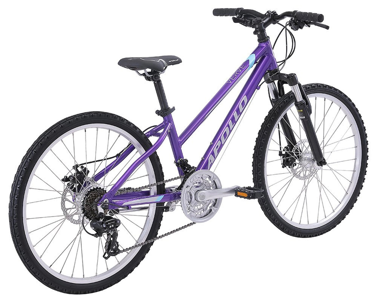 Apollo Verve 24" Kids' Bike Purple 1 oblique rear