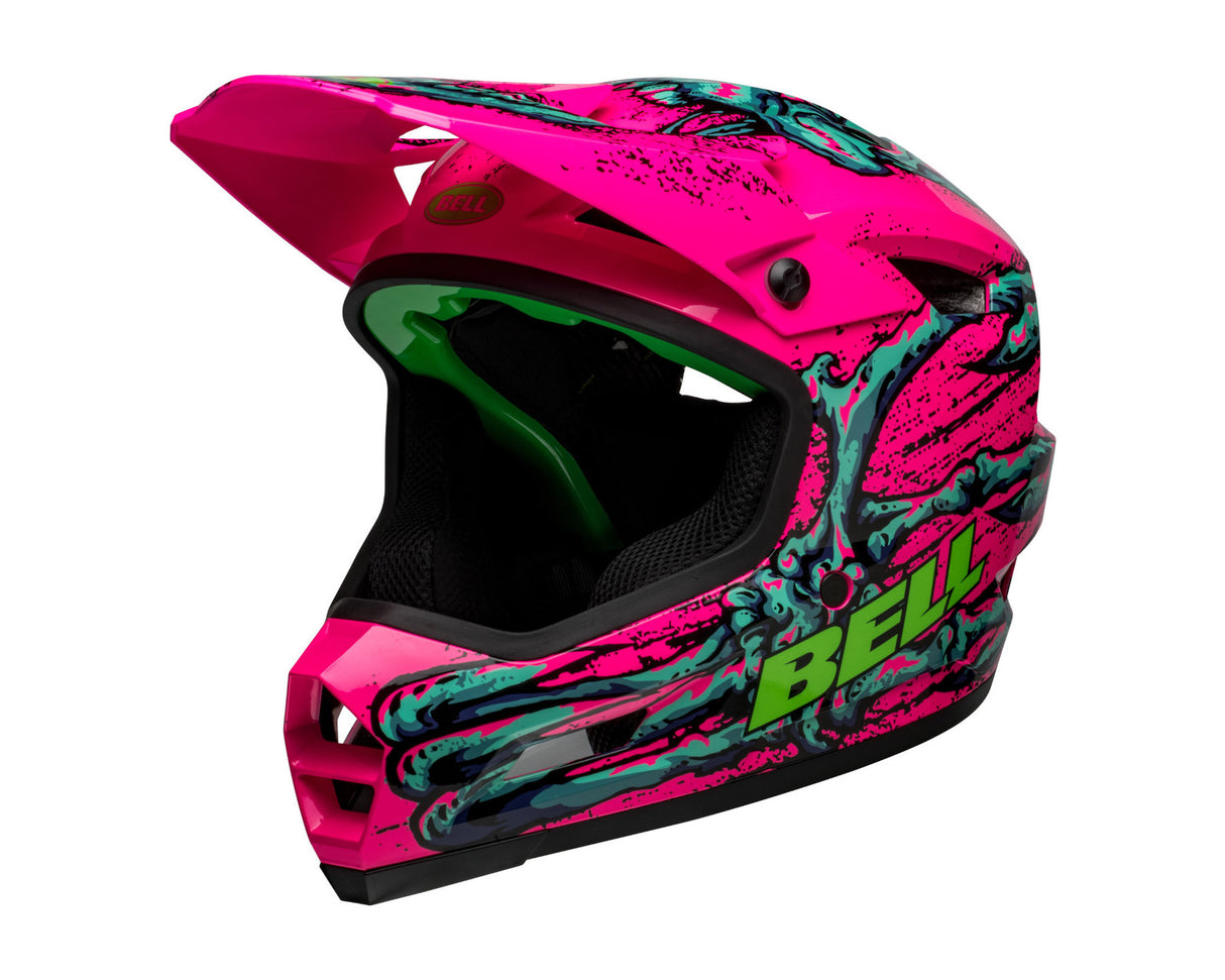 Bell_SanBell Sanction 2 DLX Full Face Helmet MIPS bonehead pink left oblique
