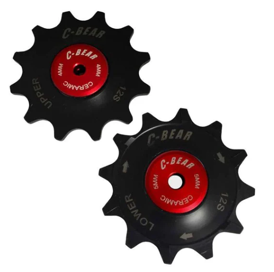 Jockey Wheel Pulley Kit C-Bear Ceramic Bearings Sram AXS Road Red/Force
