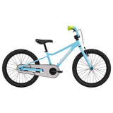 Cannondale Trail Kids 20-inch bike in sky blue with pink accents, green grips, single speed, front hand brake, foot brake. Code: CDC22C51202U