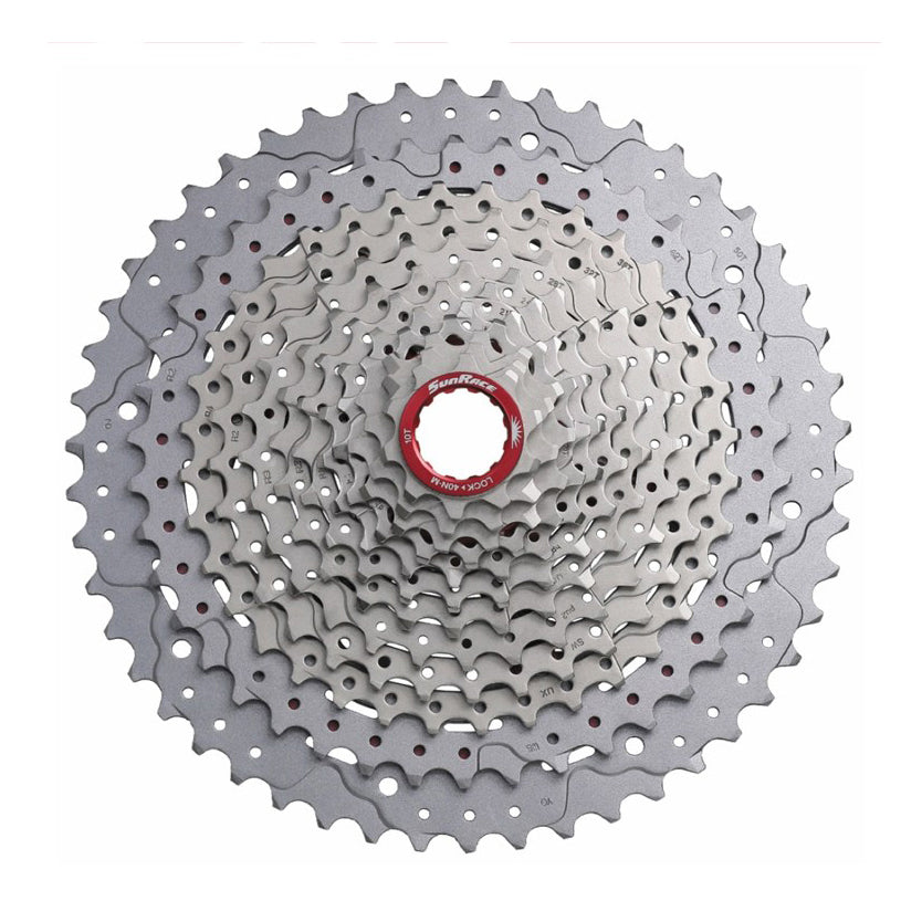 Cassette 12 Speed 10-50 Sunrace MZ91X Silver/Red (SRAM XD)