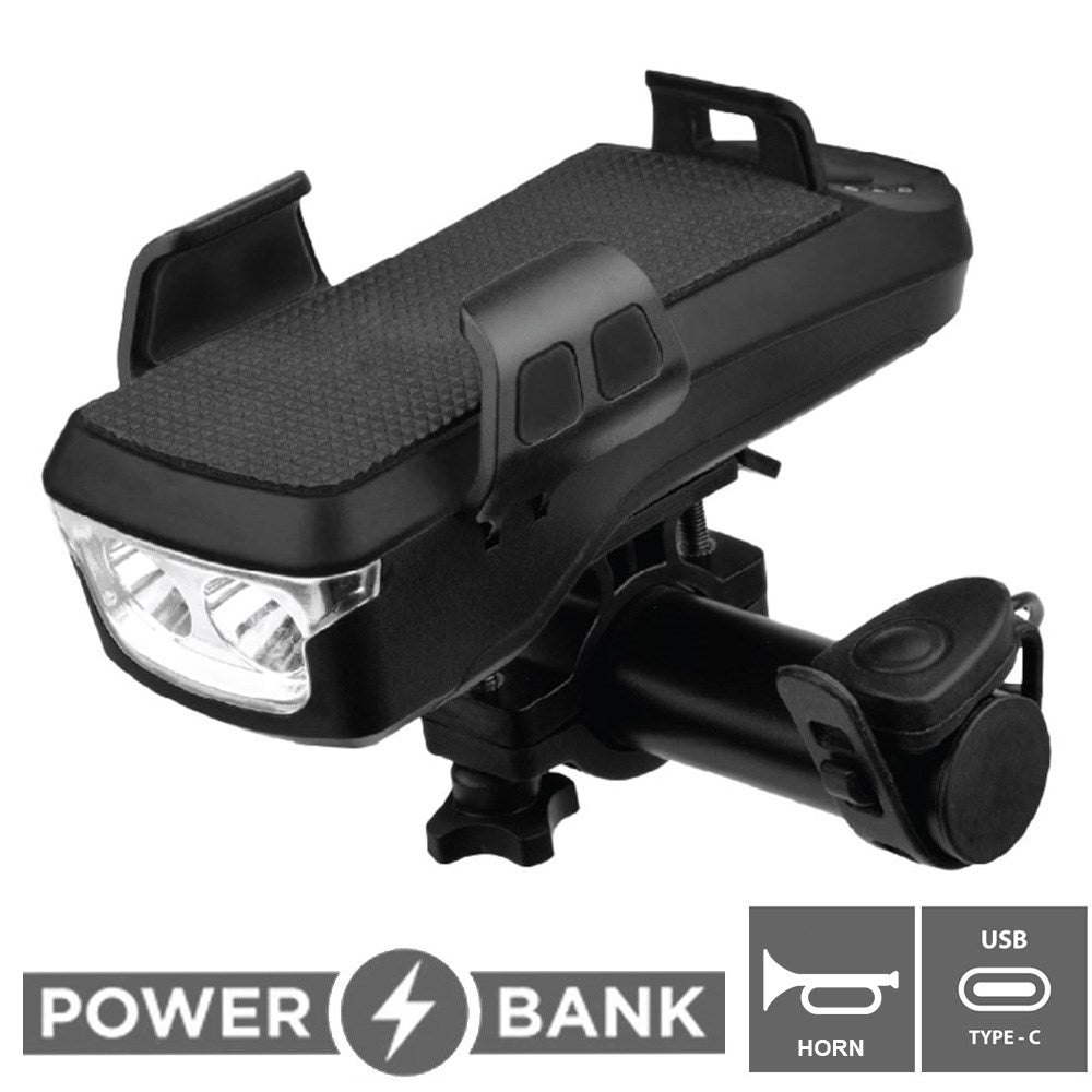 QBP Cell Vision Plus 650Lm 4-in-1 Front Light / Phone Mount / Charger / Horn
