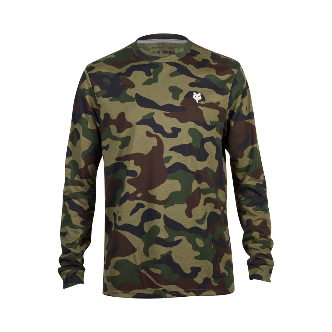 Fox Mens Head Camo Long Sleeve Tech Tee (2024) in Green Camo