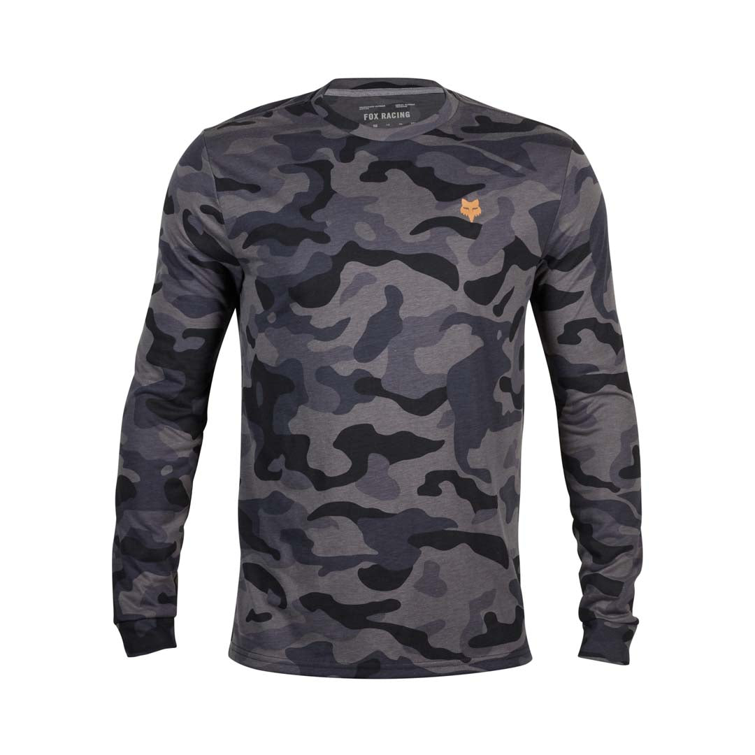 Fox Mens Head Camo Long Sleeve Tech Tee (2024) in Black Camo