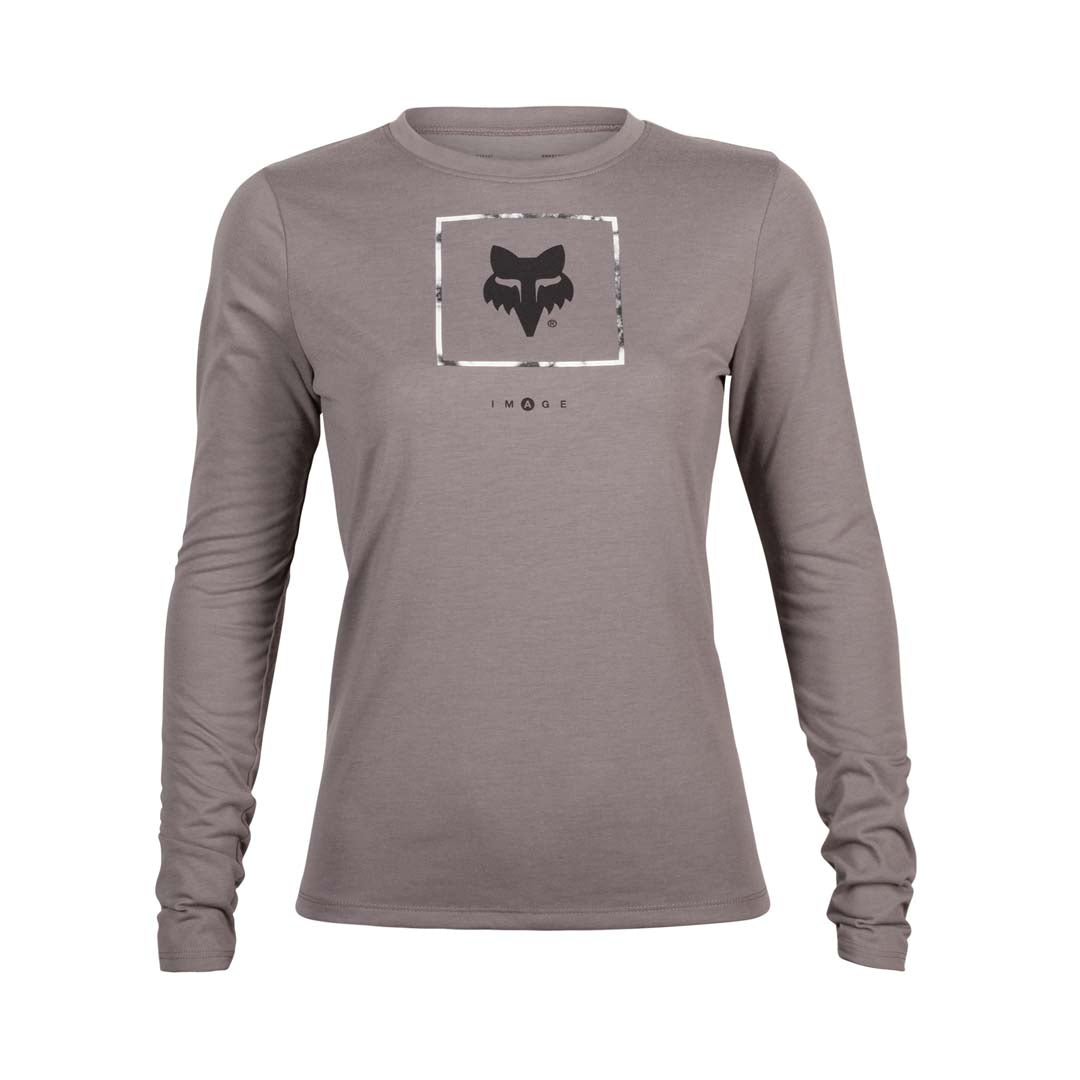 Fox Womens Atlas Long Sleeve Tech Tee (2023) in Pewter Grey