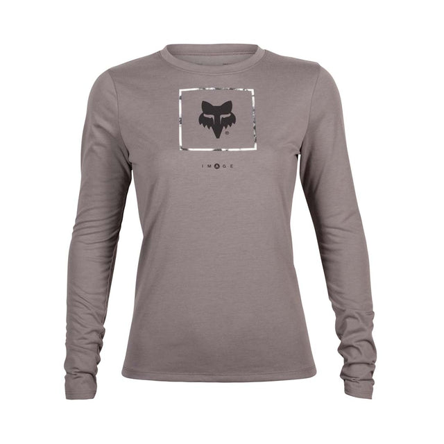 Fox Womens Atlas Long Sleeve Tech Tee (2023) in Pewter Grey