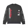 Fox Mens Honda Oversized Crew Sweatshirt (2025) in Dark Shadow