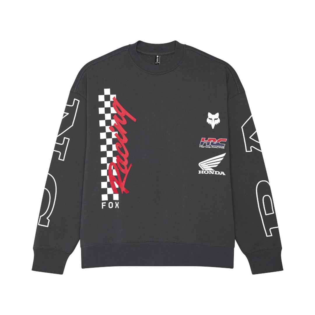 Fox Mens Honda Oversized Crew Sweatshirt (2025) in Dark Shadow