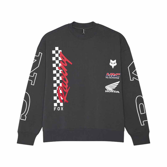 Fox Mens Honda Oversized Crew Sweatshirt (2025) in Dark Shadow