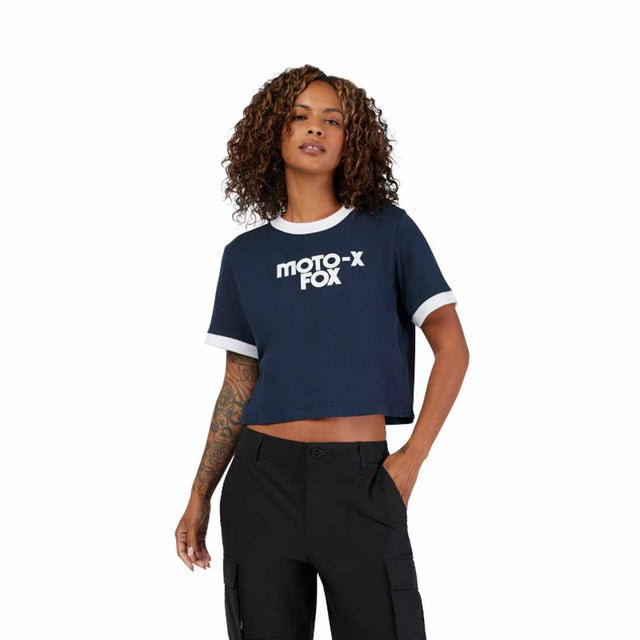 Fox Womens Circa 74 Ringer Tee (2025) in Midnight Blue