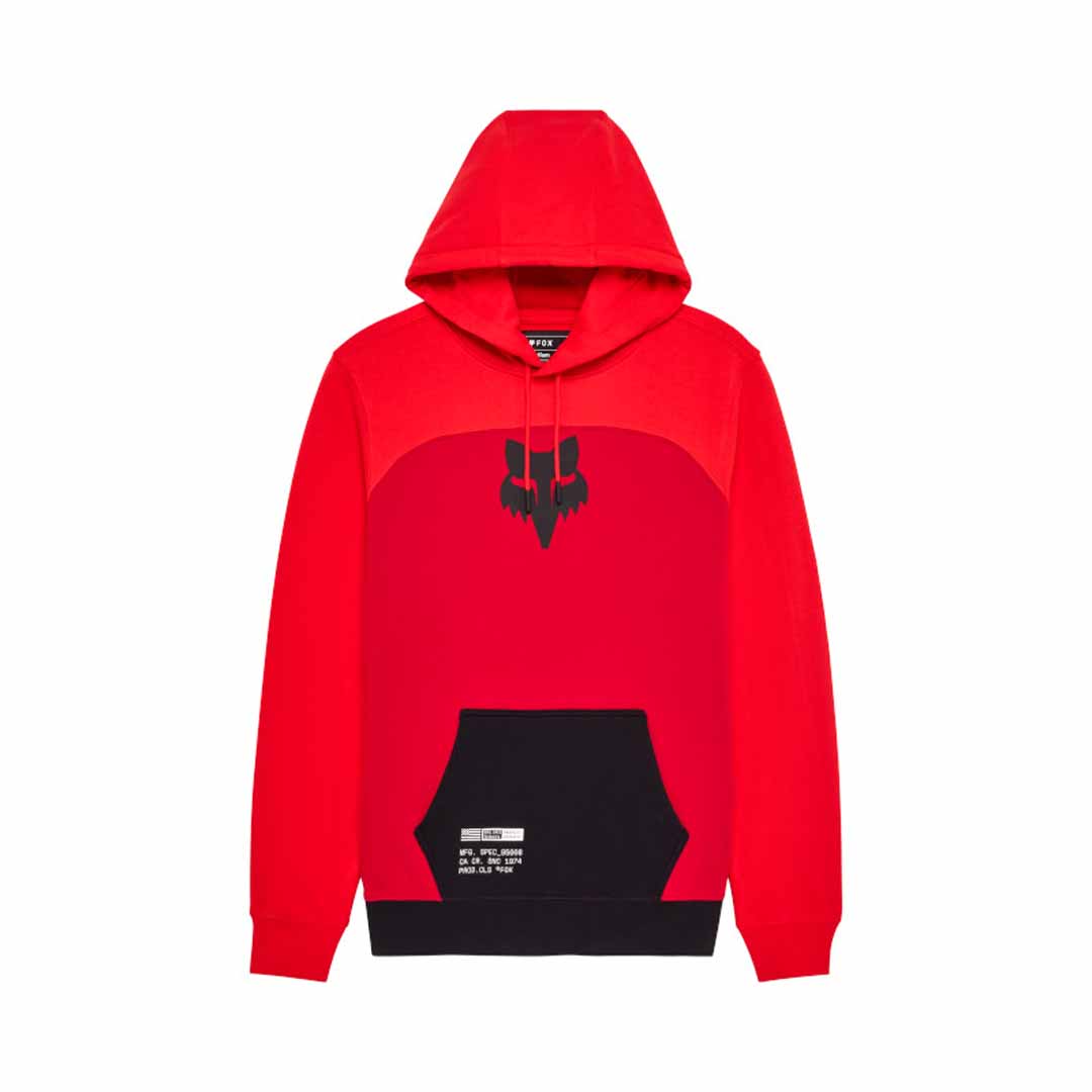 Fox Mens Fracture Paneled Pullover Hoodie (2025) in Red