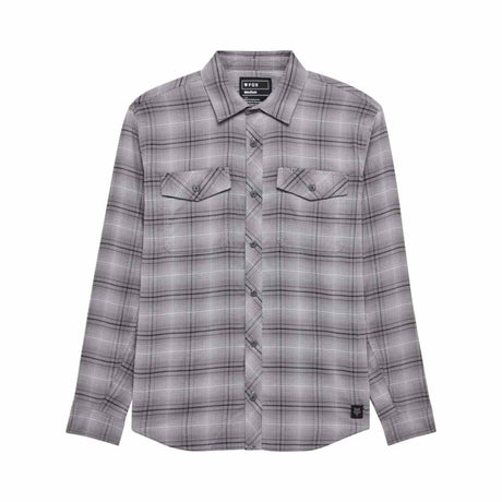 Fox Mens Survivalist Stretch Flannel Long Sleeve Shirt (2025) in Light Grey