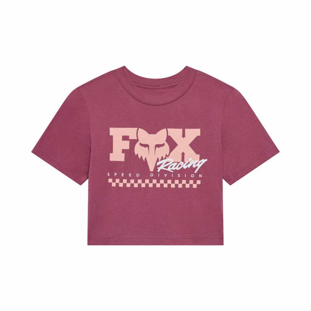 Fox Womens Checker Baby Tee (2026) in Berry