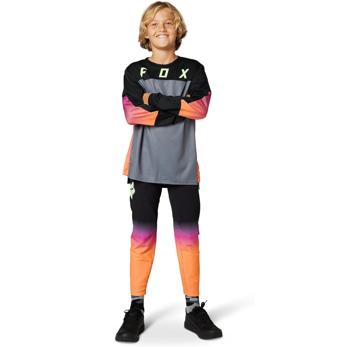 Fox Youth Defend Race Long Sleeve Jersey (2024)
