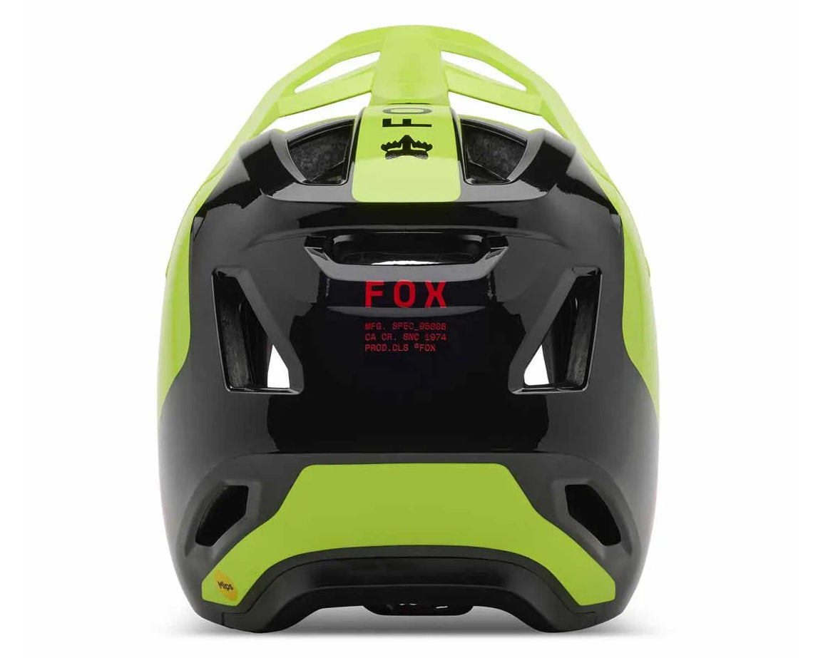 Fox Rampage Barge AS Full Face Helmet Yellow rear