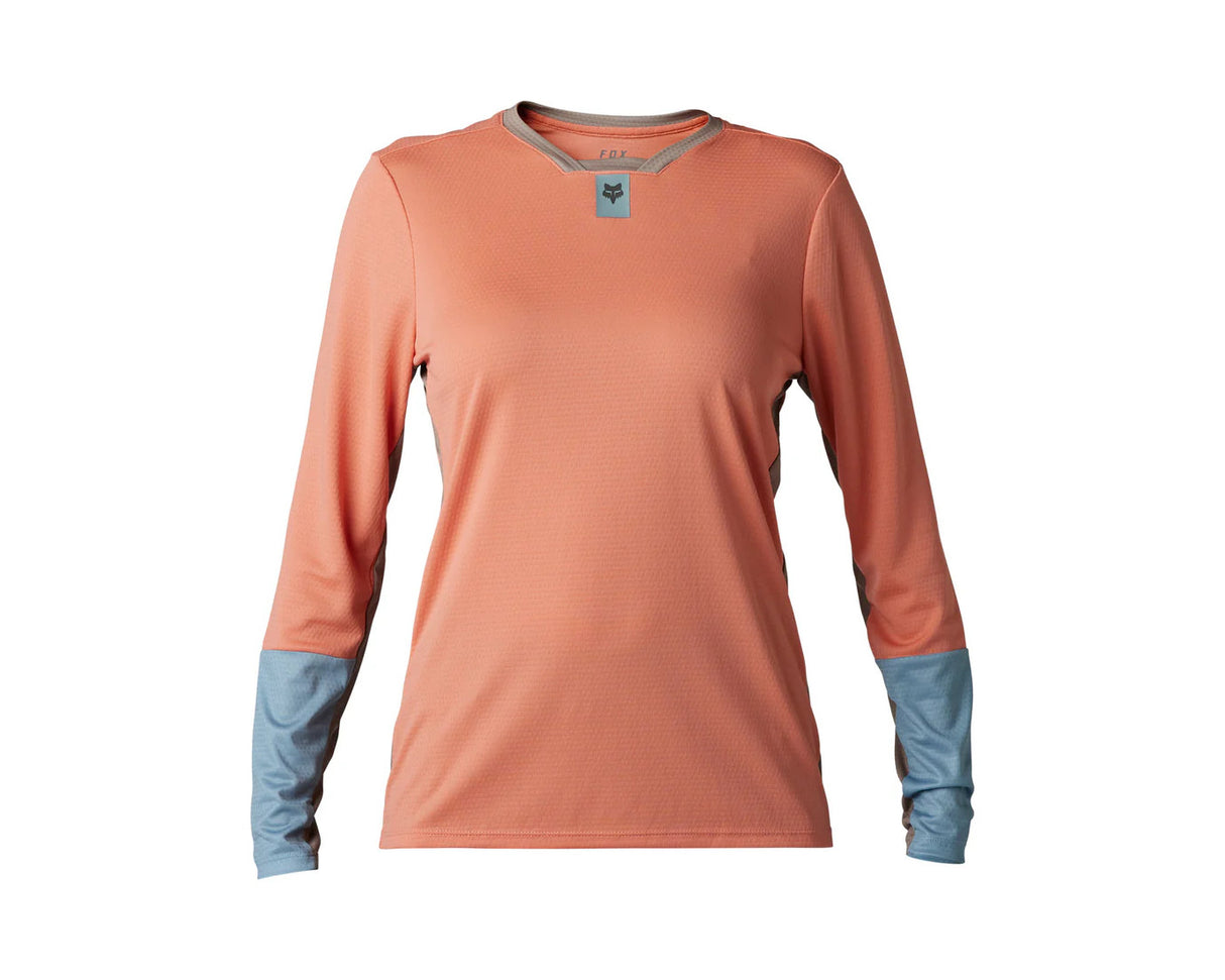 Fox Women's Defend Long Sleeve Jersey (2023) Salmon