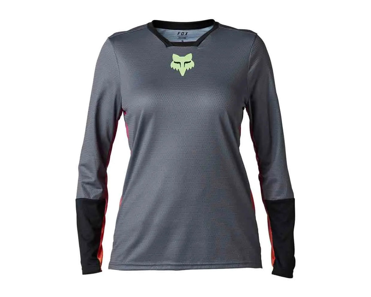 Fox Women's Defend Race Long Sleeve Jersey (2023) Pewter