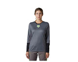 Fox Women's Defend Race Long Sleeve Jersey (2023) Pewter front