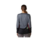 Fox Women's Defend Race Long Sleeve Jersey (2023) Pewter rear