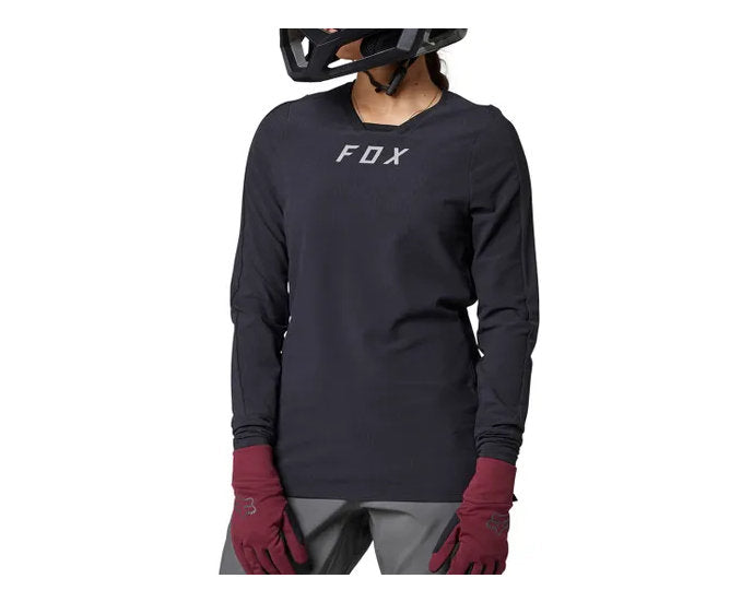 Fox Women's Defend Thermal MTB Jersey (2022) black lifestyle