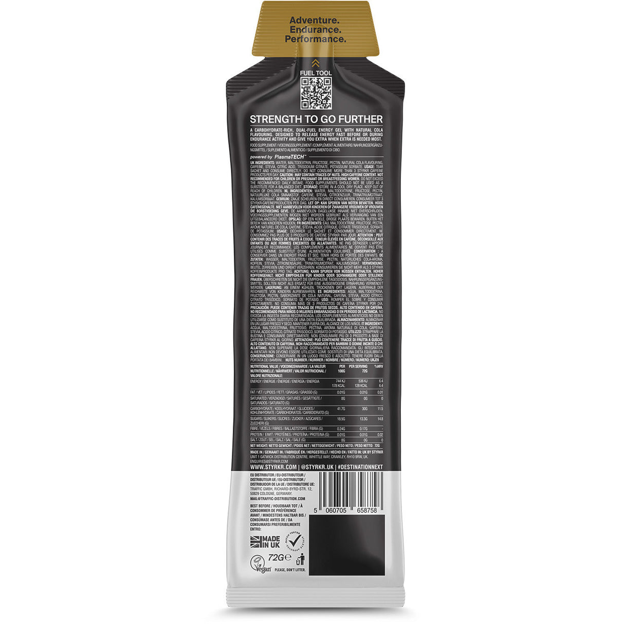 Styrkr Gel30 Caffeine+ Dual-Carb Gel 72g