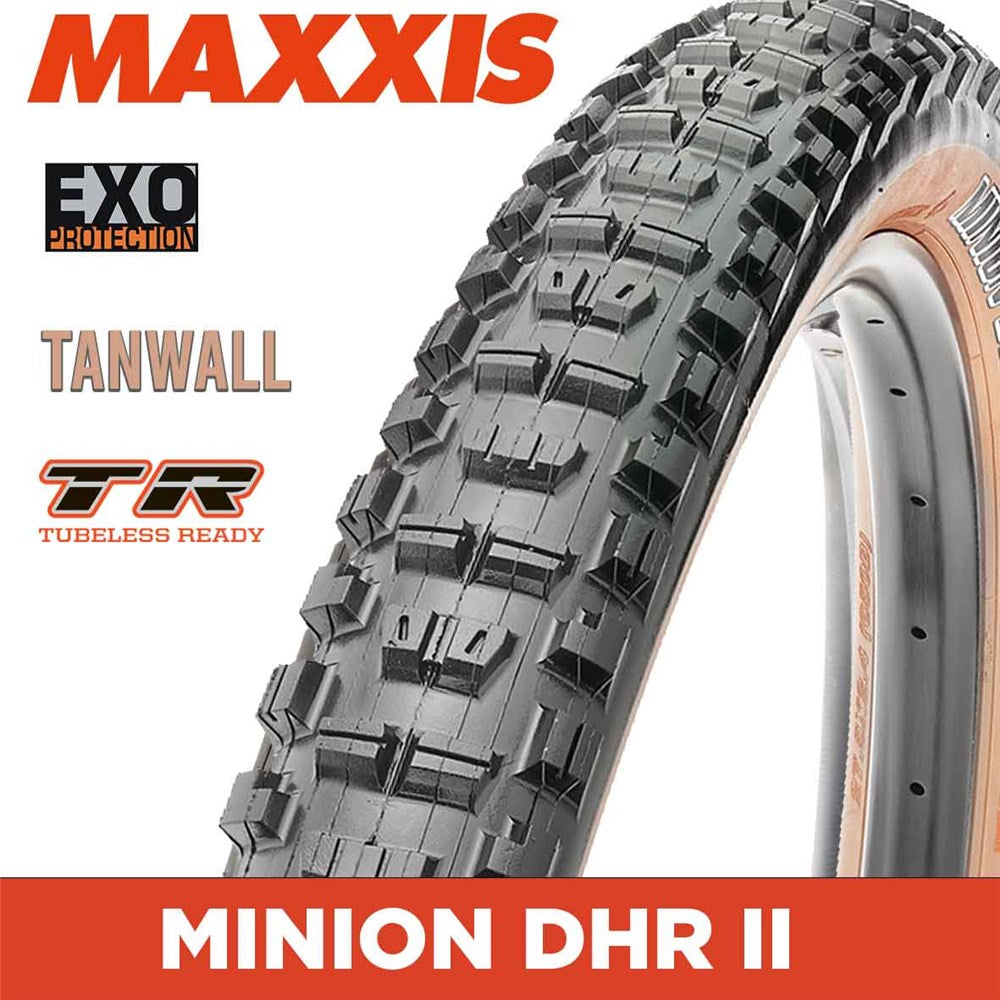 Tyre 29 x 2.40 Maxxis Minion DHR II WT Folding 60 TPI EXO TR Tanwall