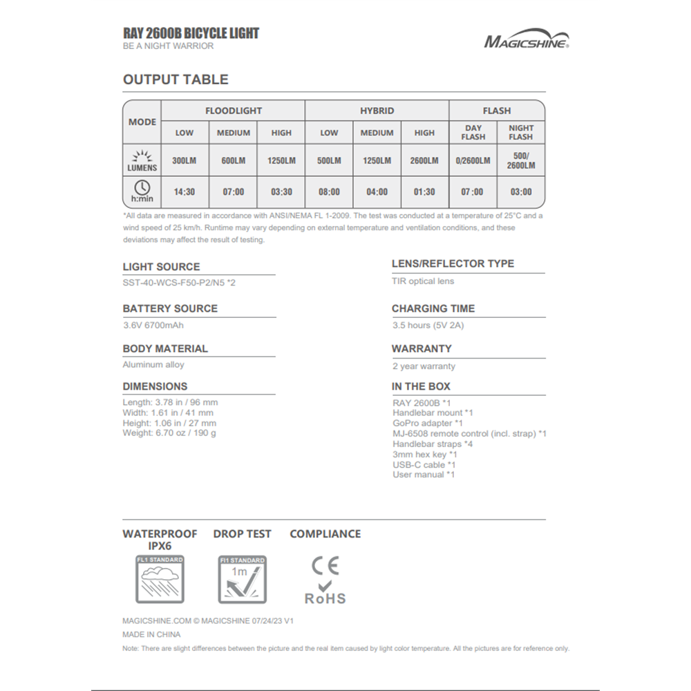 Magicshine Ray 2600 Bluetooth Front Light