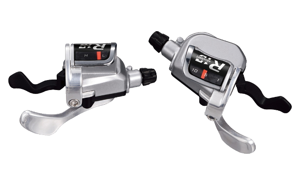 Shifter Microshift Xpress R10 SL-R760 2x10 Gear Indicator Pair Silver (Shimano Road)