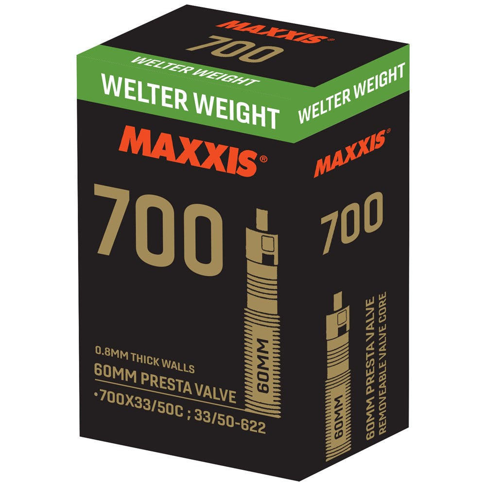 Tube 700 x 33-50 Maxxis Welterweight Presta 60mm Removable Core