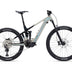 A Liv Intrigue X Advanced E+ EL 3 electric mountain bike with a light blue frame and black accents, featuring a front suspension fork, rear suspension, and a chain drive system.