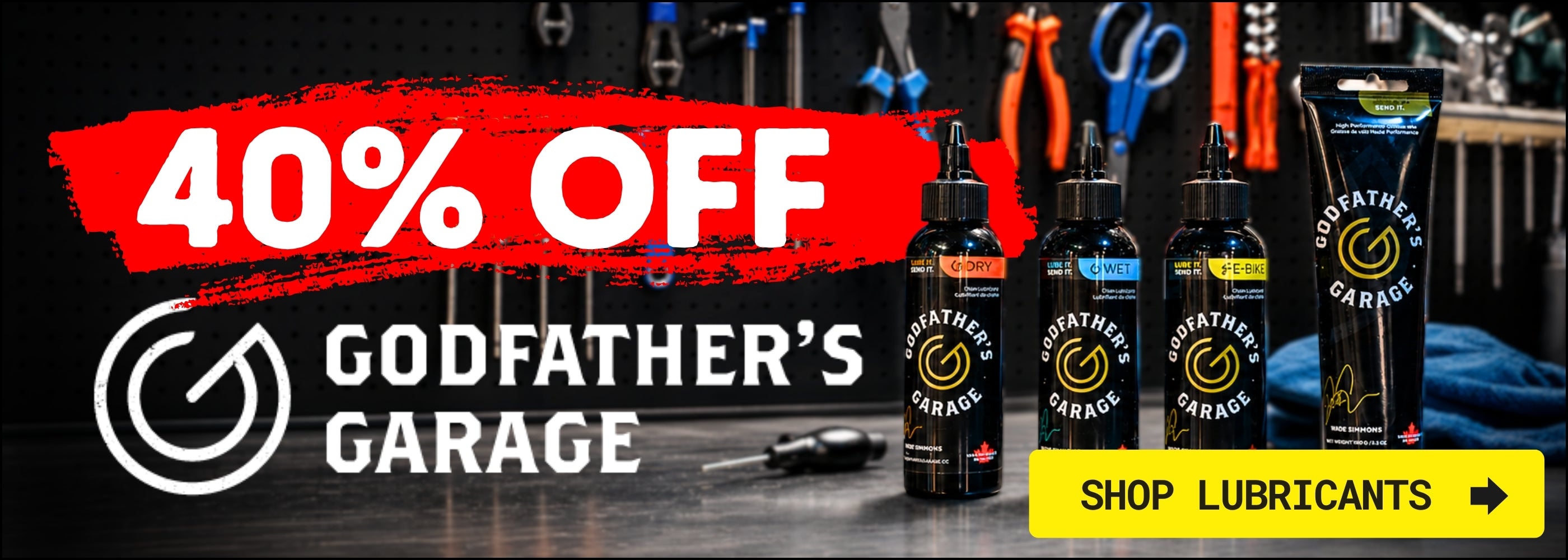 40% off Godfathers Garage Bike Lubricants & Degreasers