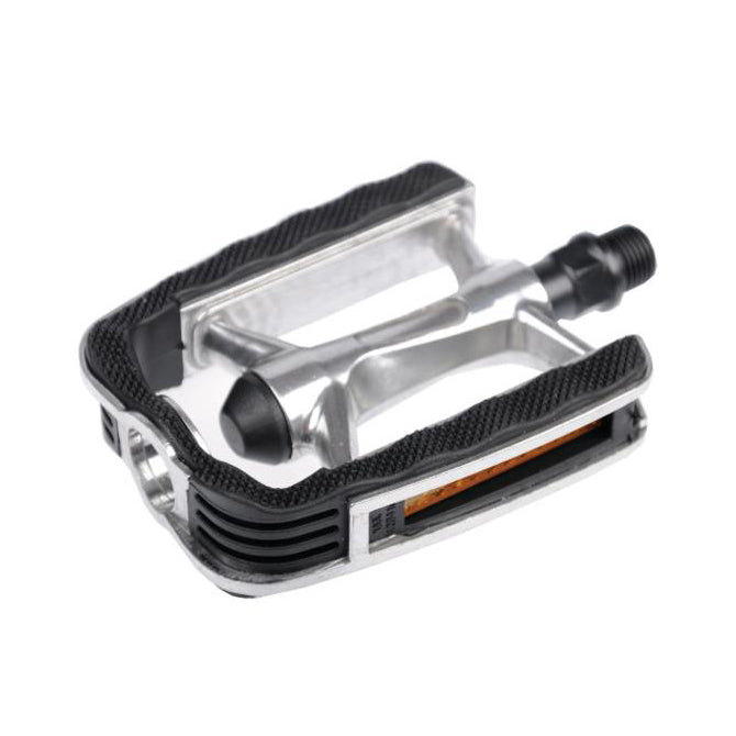 QBP Alloy Trekking Pedals 9/16 Rubber Grip Silver