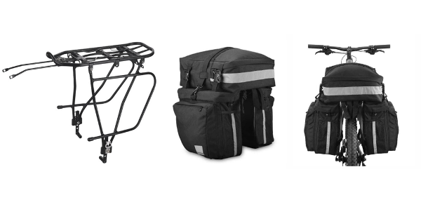 QBP Pannier Rack with Sahoo 20L Pannier Bag Set